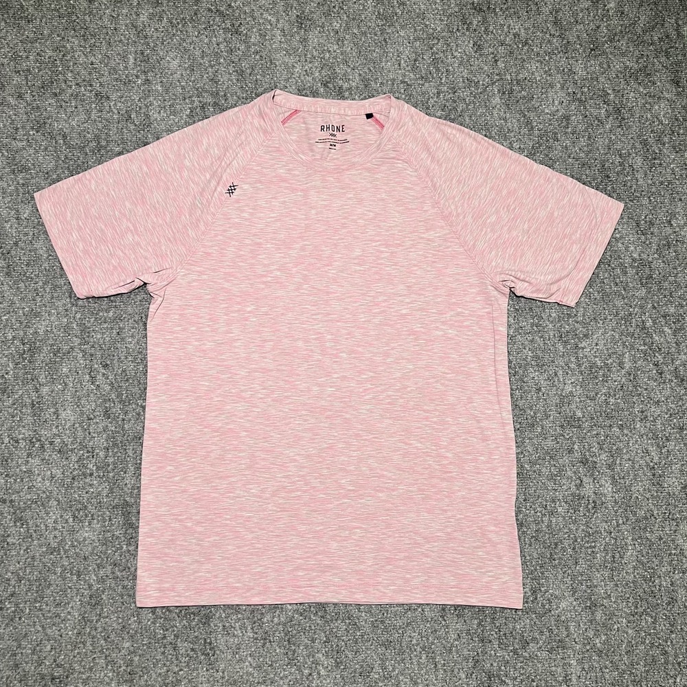 Rhone Men's Performance Stretch Short Sleeve T-Shirt Heather Pink Medium